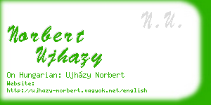norbert ujhazy business card