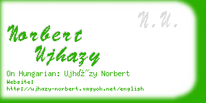 norbert ujhazy business card